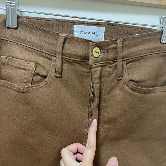 Frame Le Sylvie Slender Straight Coated High-Rise Jeans sz 25 - Picture 11 of 16